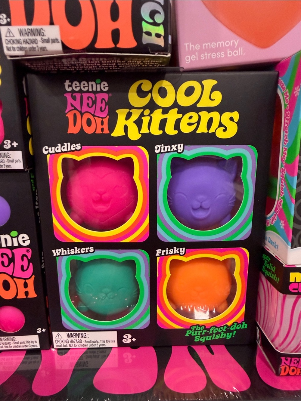Needoh Cool Kittens 4-Pack Kids Toy Set - Pink, Purple, Teal, Orange